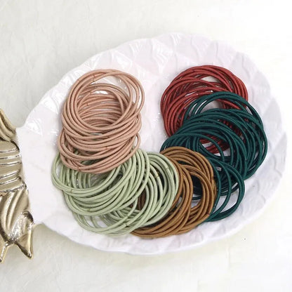 100PCS Hair Ties Elastic Rubber Bands - Thin Ponytail Scrunchies for Women & Men, Hair Accessories