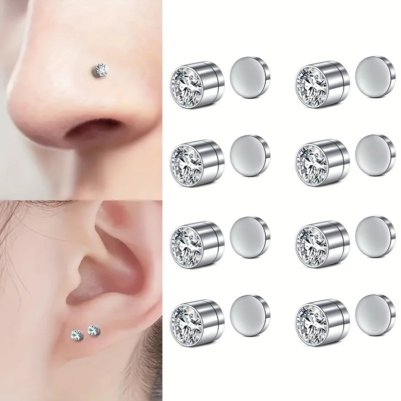Magnetic Faux Nose Stud Set - 2 Piece No Piercing Punk Style Women’s Vintage Nose Jewelry