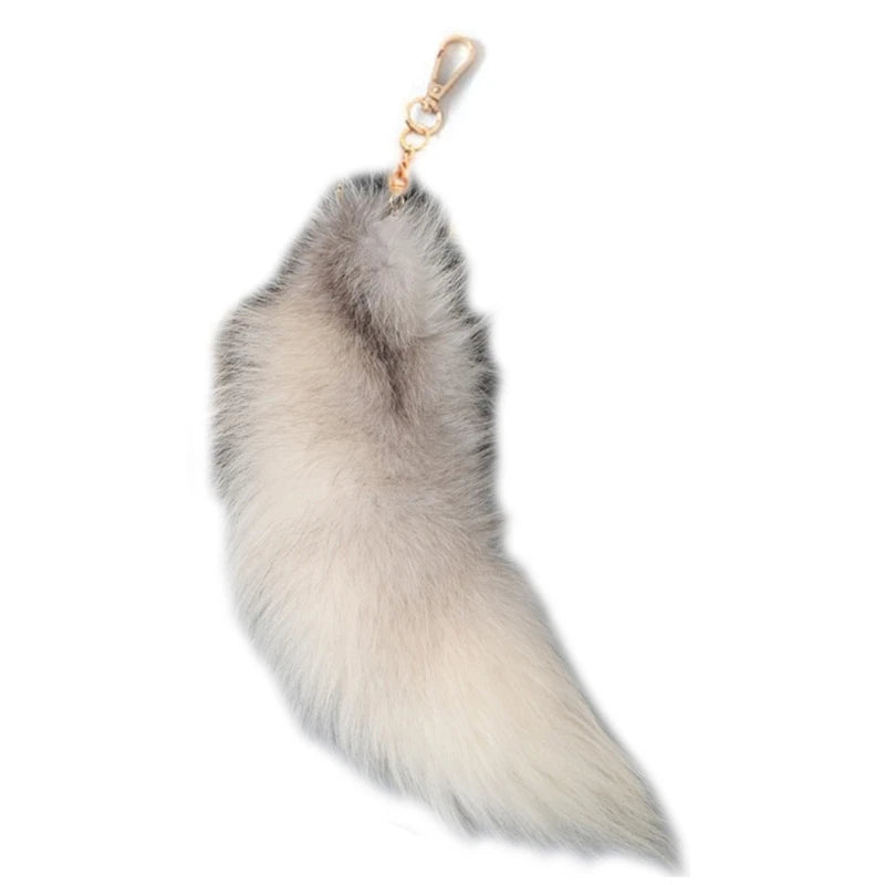 New Fashion Wolf Tail Fur Keychain – Unisex Car Keyring & Bag Charm Accessory Gift