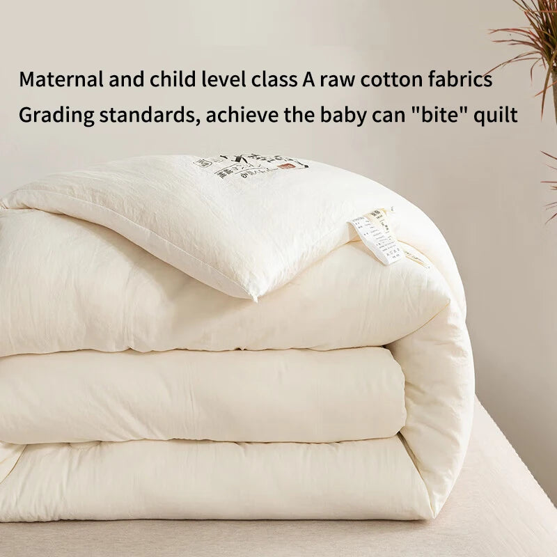 Raw Cotton & Soybean Quilt – Thickened Spring, Autumn & Winter Comforter