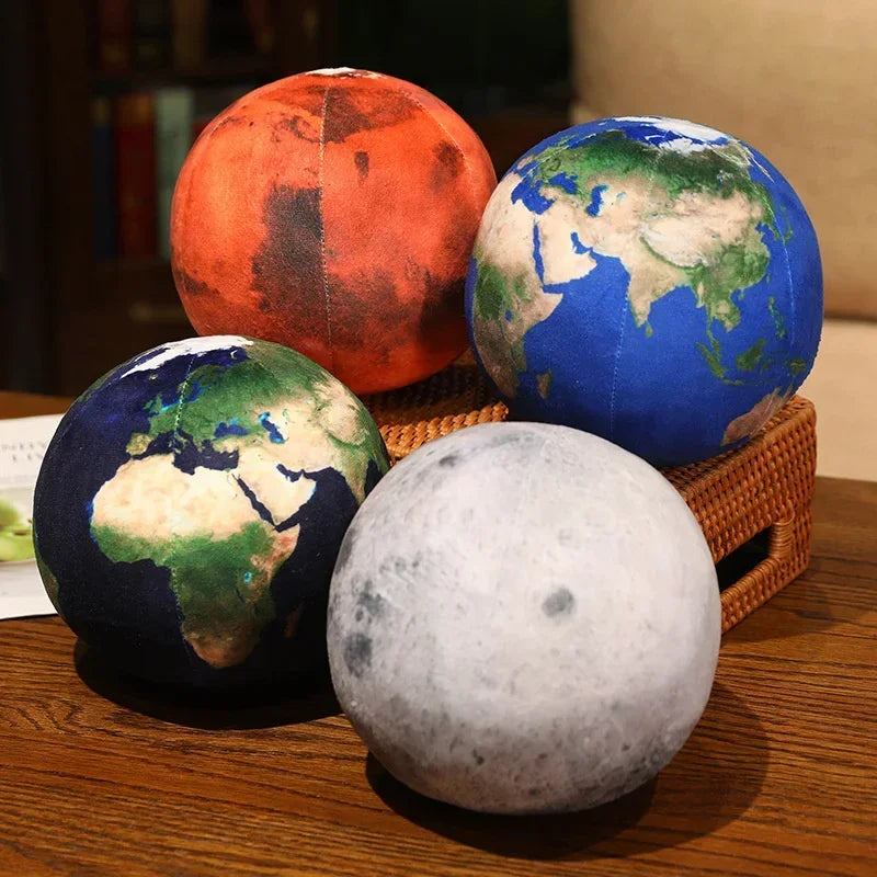 Simulation Solar System Planet Plush Toys – Earth, Moon, Sun & Mars Soft Sphere Pillows (17cm/27cm) Room Decor & Birthday Gifts