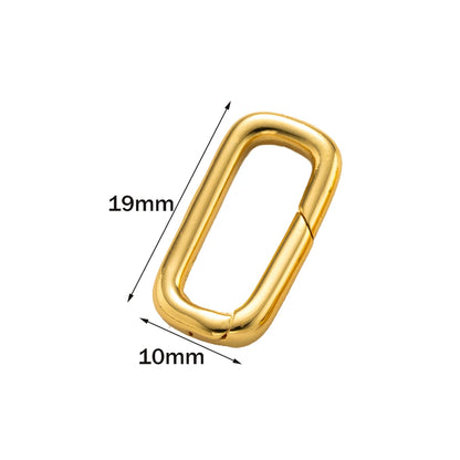 2PCS Gold Filled Oval Clasp - 14K/18K Spring Connector Carabiner for DIY Jewelry Necklace & Bracelet Making