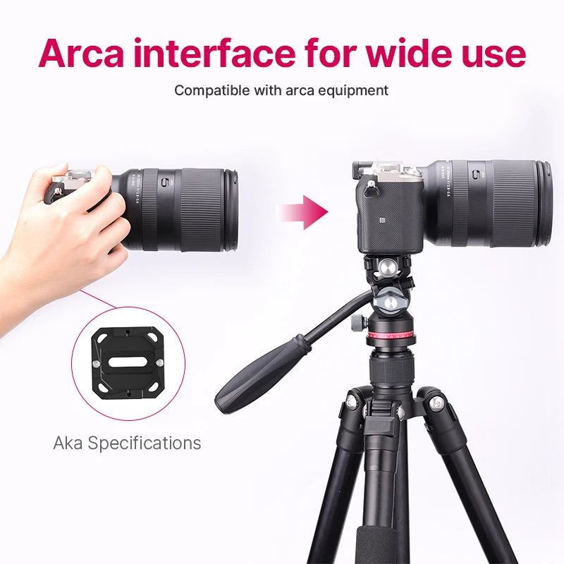Ulanzi U-190 Panoramic Tripod Head – Hydraulic Fluid Video Damping Head for DSLR, Monopod & Mobile Camera Stand