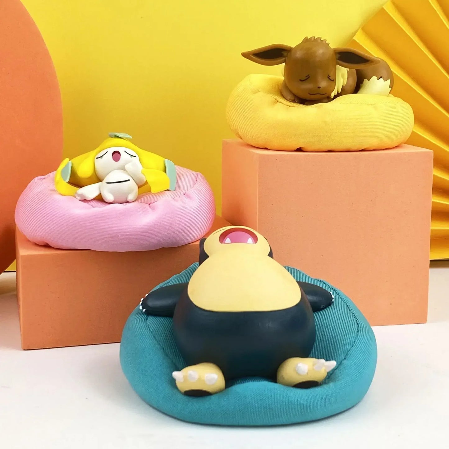 6-Piece Cartoon Sleep Pillow Set — Pokemon PVC Figures: Pikachu, Snorlax, Bulbasaur, Cute Q-Version Anime Dolls