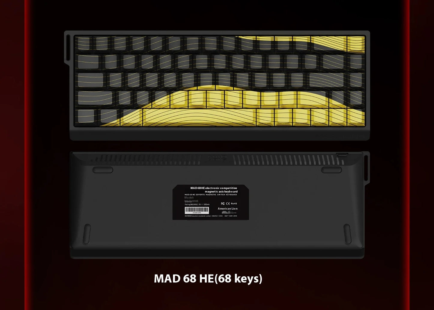MADLIONS MAD 60/68HE Magnetic Switch Wired Gaming Keyboard – Hot Swap, Rapid Trigger, Customizable PC Gamer Accessory
