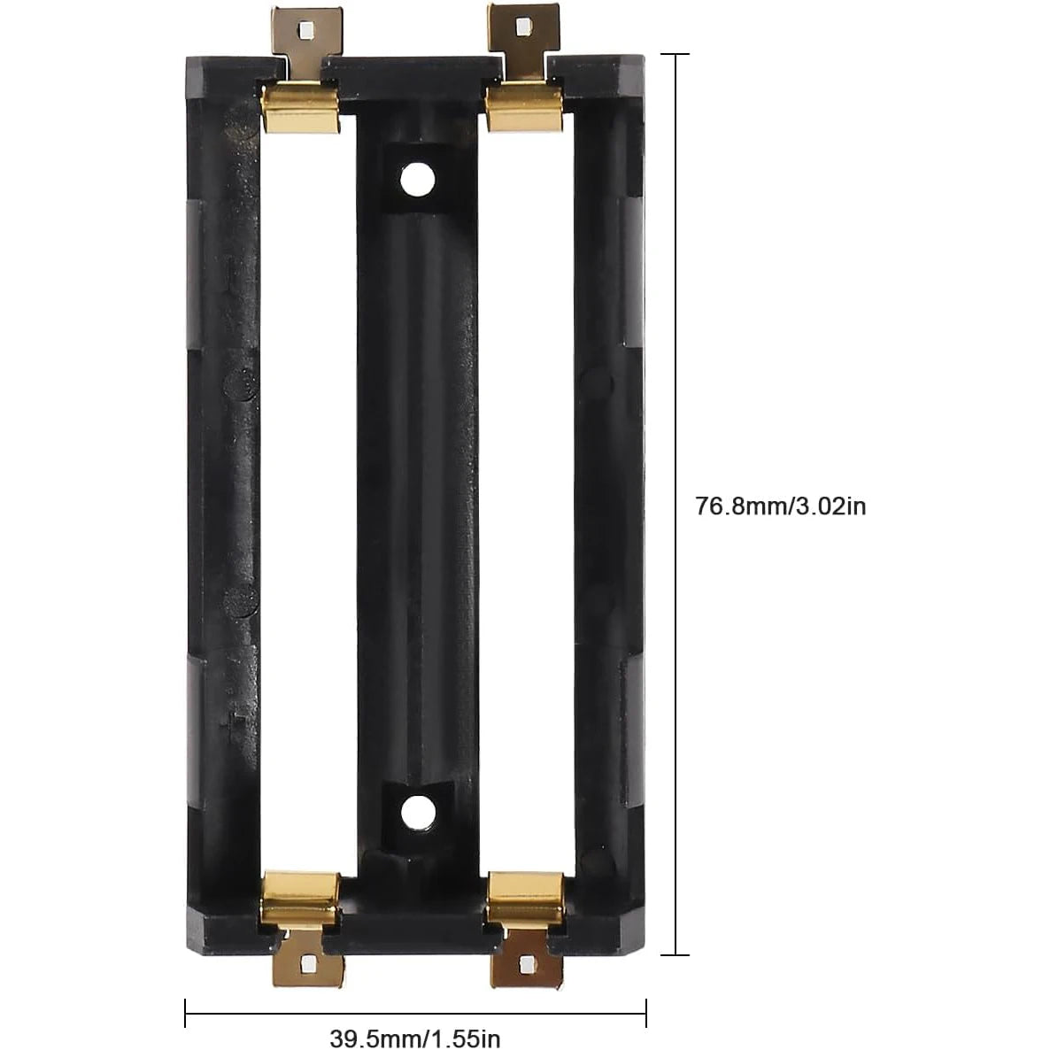 6PCS 18650 Battery Holder - 2-Slot Li-Ion Battery Clip Case with Copper Contacts Storage Box
