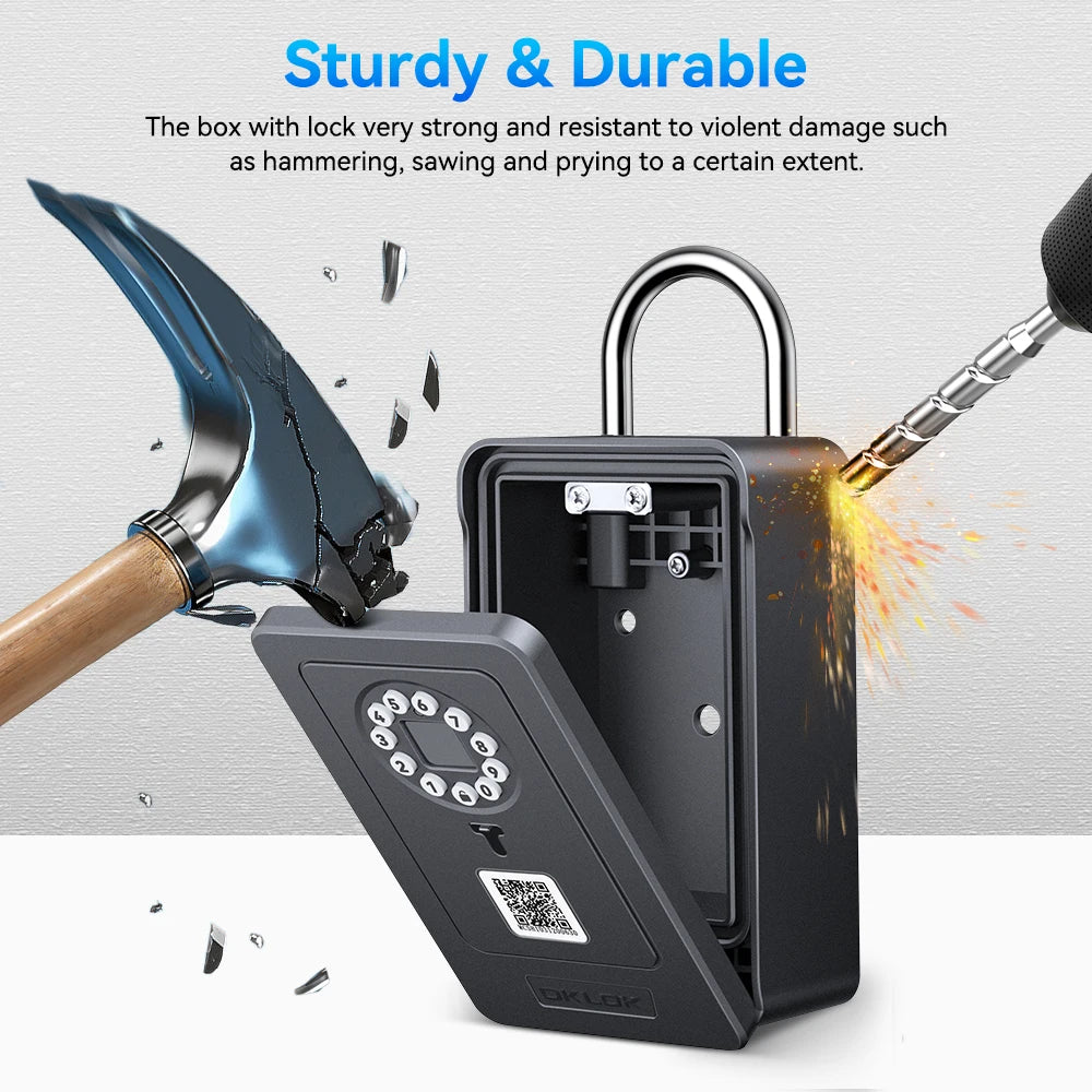 Camluxy Smart Key Box with Fingerprint & Digital Password – Secure Lockbox with IC Card and Combination Code Unlock