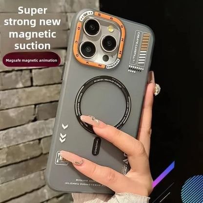 Matte Magnetic Phone Case - Frosted MagSafe Cover with Metal Lens Frame for iPhone 13-17 Pro Max, Air & Wireless Charging