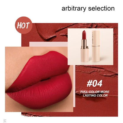 Deep Red Matte Lipstick – 8 Colors, Waterproof, Non-Stick Cup, Velvet Lip Balm, Dark Red Lipsticks for Easy Application