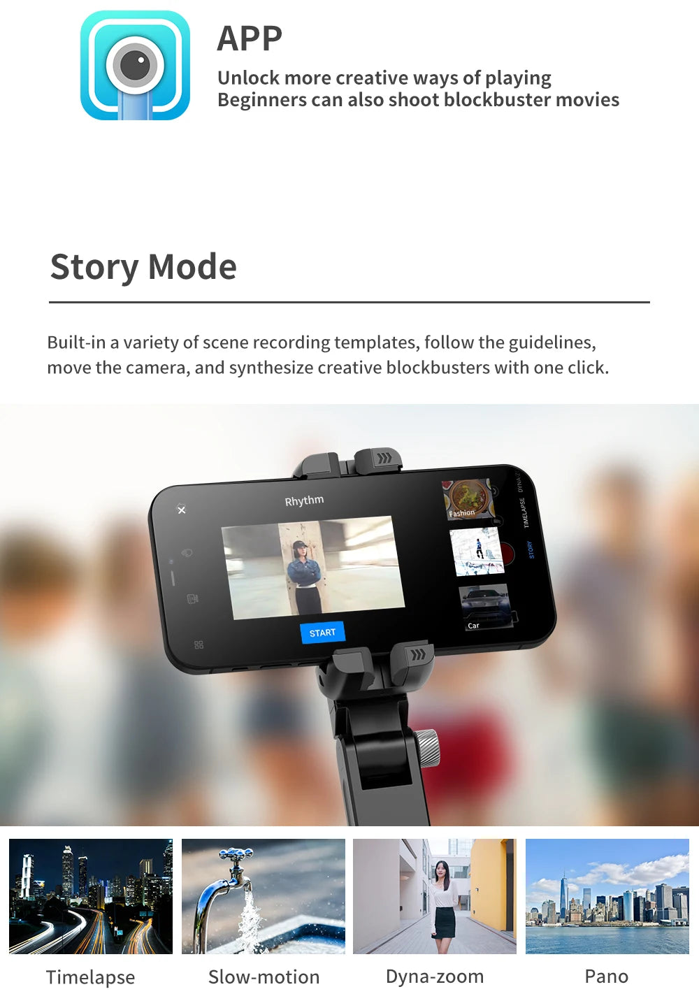 360° Rotation Gimbal Stabilizer & Selfie Stick – Tripod for iPhone & Smartphone Live Photography