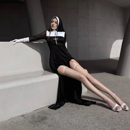 Women’s Anime Nun Cosplay Costume - Halloween Sister Uniform for Shows, Parties & Performances