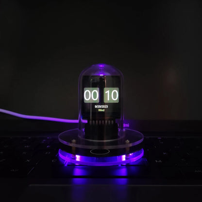 Bitcoin Price Tracker Nixie Tube Alarm Clock with RGB Lights, WiFi Weather Station, DIY Album & GIF Display