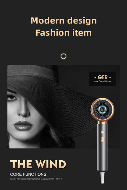 Professional Foldable Hair Dryer with Negative Ions & Blue Light – High Power Salon & Home Use