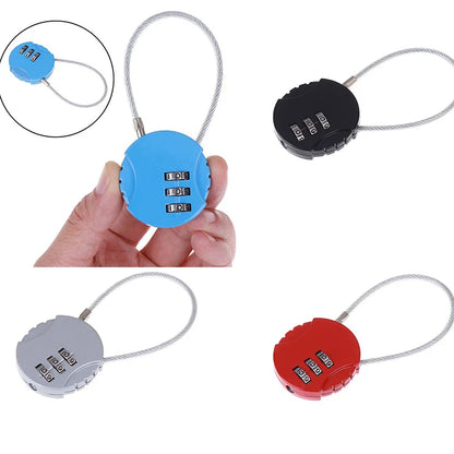 3-Dial Combination Padlock | Metal Code Lock for Suitcases, Luggage & Anti-Theft Mini Coded Lock (4x4cm)