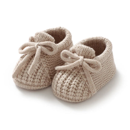 Newborn Baby Shoes — Knitted First Boots for Boys & Girls, Solid Toddler Bed Footwear 0-18M