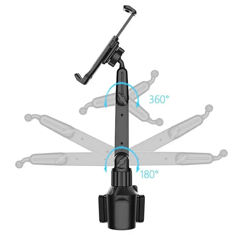 360 Adjustable Tablet Cup Holder Mount - Smartphone Holder for Car - 270 Tilt Bar with Triangular Base - Ram Mount Tablet Holder for SUVs