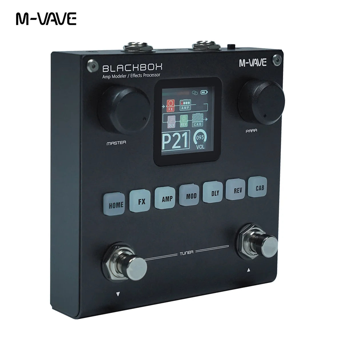 M-VAVE BLACKBOX Multifunctional Guitar/Bass Effect Pedal – 80 Editable Presets, 6 Effects Modules, Built-in Battery