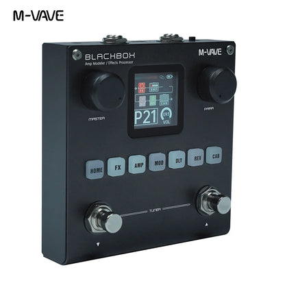M-VAVE BLACKBOX Multifunctional Guitar/Bass Effect Pedal – 80 Editable Presets, 6 Effects Modules, Built-in Battery