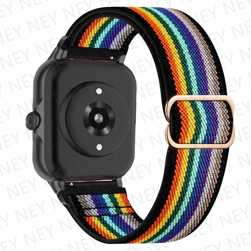 Nylon Elastic Watch Band for Amazfit GTS/GTR 4-3-2, Stratos & Bip Series – Bohemian Shiny Adjustable 20mm/22mm Strap