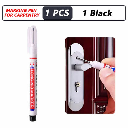 20mm Deep Hole Marker Pen Tips - Long Nib Waterproof Markers for Metal, Woodworking & Bathroom Decoration