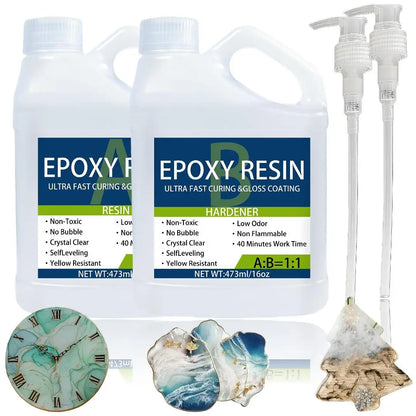 32oz Epoxy Resin Kit – Strong Bubble-Free Anti-Yellowing Art Resin, Easy 1:1 Mix for Casting, DIY Crafts & Mold Making