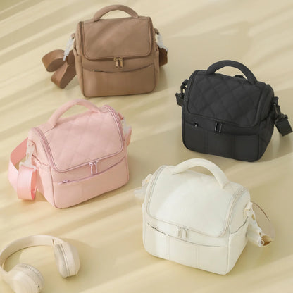 Insulated Lunch Bag - Portable Reusable Nylon Leakproof Lunch Box for Women