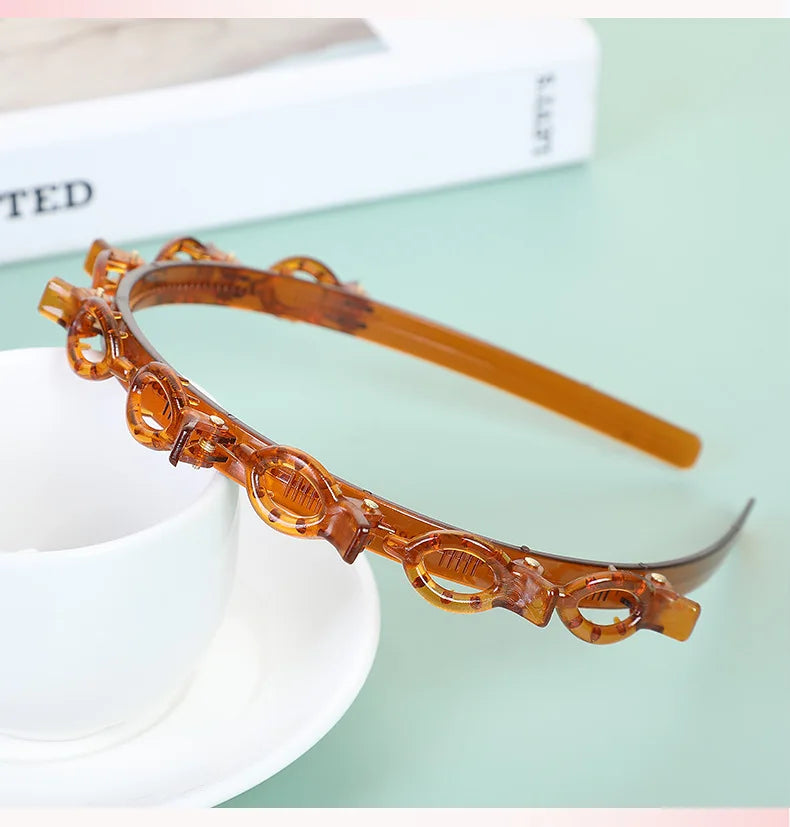Multi-Layer Hollow Braided Headband – Women's Bangs Hair Clip for Hairdressing and Styling