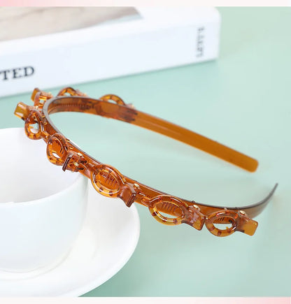 Multi-Layer Hollow Braided Headband – Women's Bangs Hair Clip for Hairdressing and Styling
