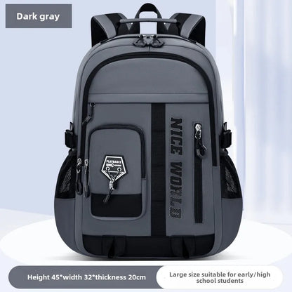 Cool Large Teenage School Backpack for Boys & Girls, Multi-Pocket Student Bookbag for Middle, High School & College