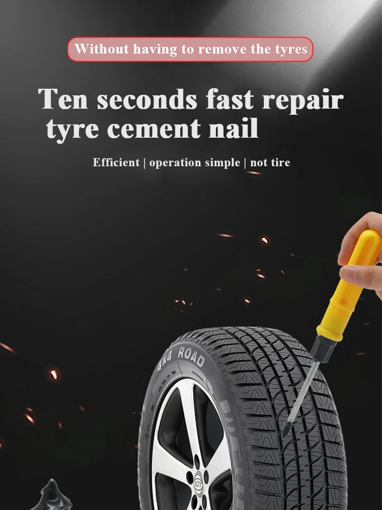 10/30PCS Car & Motorcycle Tyre Repair Nail Set – Universal Rubber Puncture Repair Tool for Truck, Scooter & Bike Tires