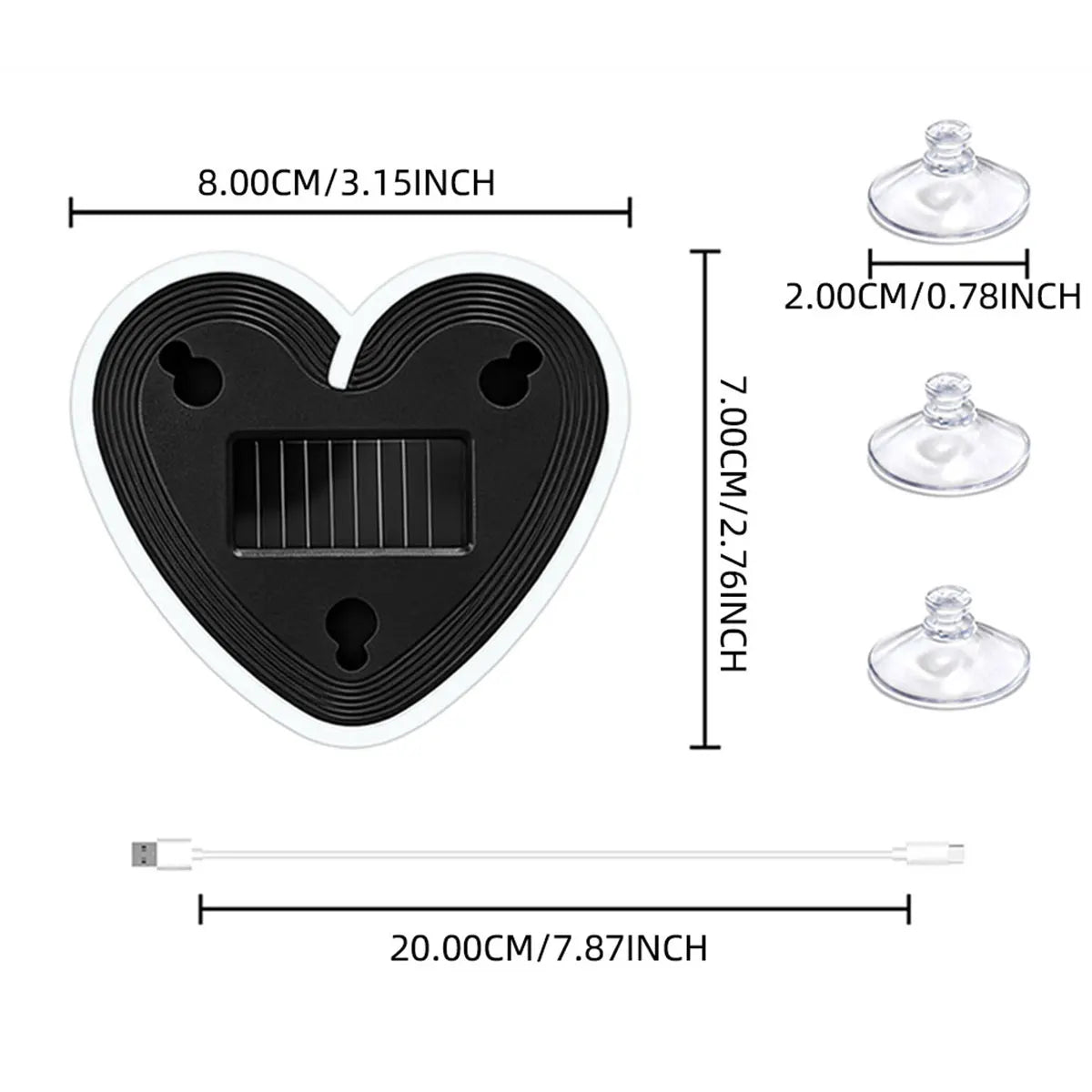 Heart-Shaped Solar Car Ambient Light - Dynamic Gradient RGB LED Interior Decoration Accessory