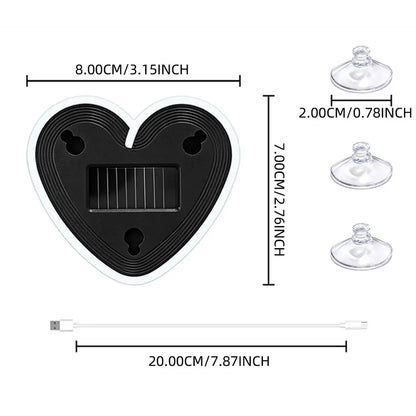Heart-Shaped Solar Car Ambient Light - Dynamic Gradient RGB LED Interior Decoration Accessory
