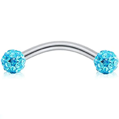 Crystal Curved Barbell Piercing Earrings – Daith, Helix, Tragus & Cartilage Body Jewelry Stud Ring