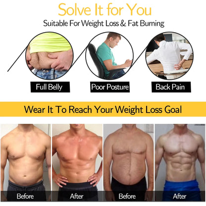 Men’s Weight Loss Body Shaper T-Shirt – Slimming Compression Gynecomastia Undershirt Waist Trainer Muscle Tank Top
