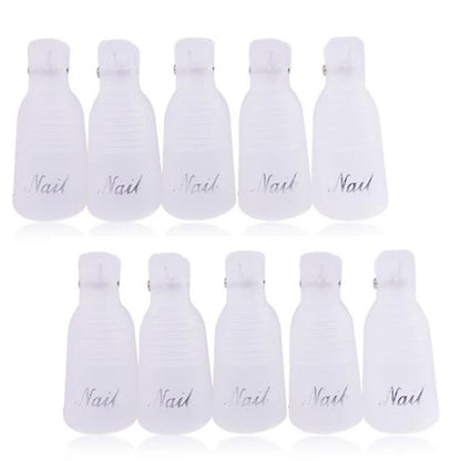 10Pcs UV Gel Polish Remover Clips – Colorful Acrylic Nail Art Soak-Off Caps for DIY Manicure & Nail Cleaning
