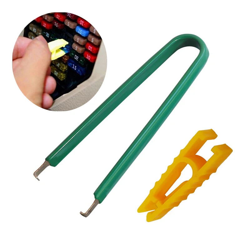 Car Fuse Puller Tool - Mini Plastic and Metal Fuse Extractor for Auto, Van and Vehicle Fuse Removal