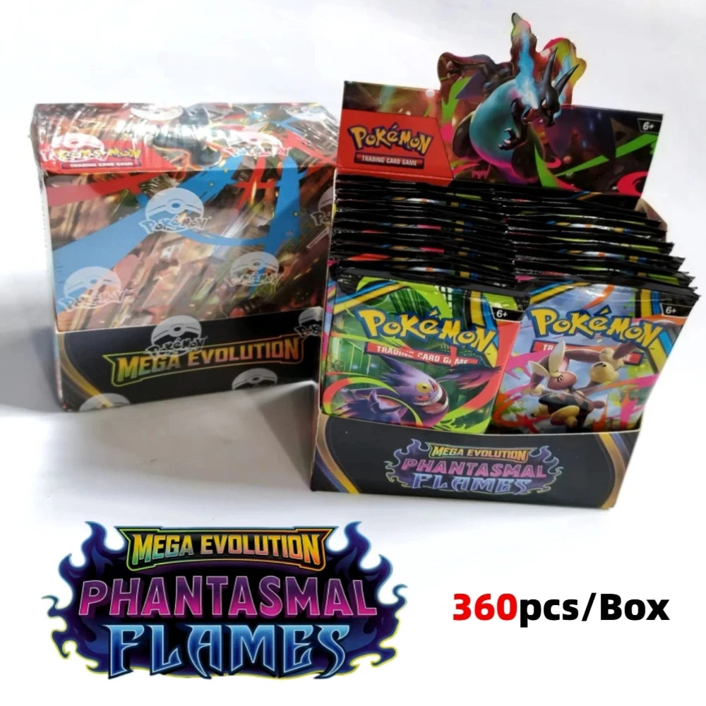 Pokémon Mega Evolution Phantasmal Flames TCG Cards – English 9+1 Booster Pack Trading Card Collection Set