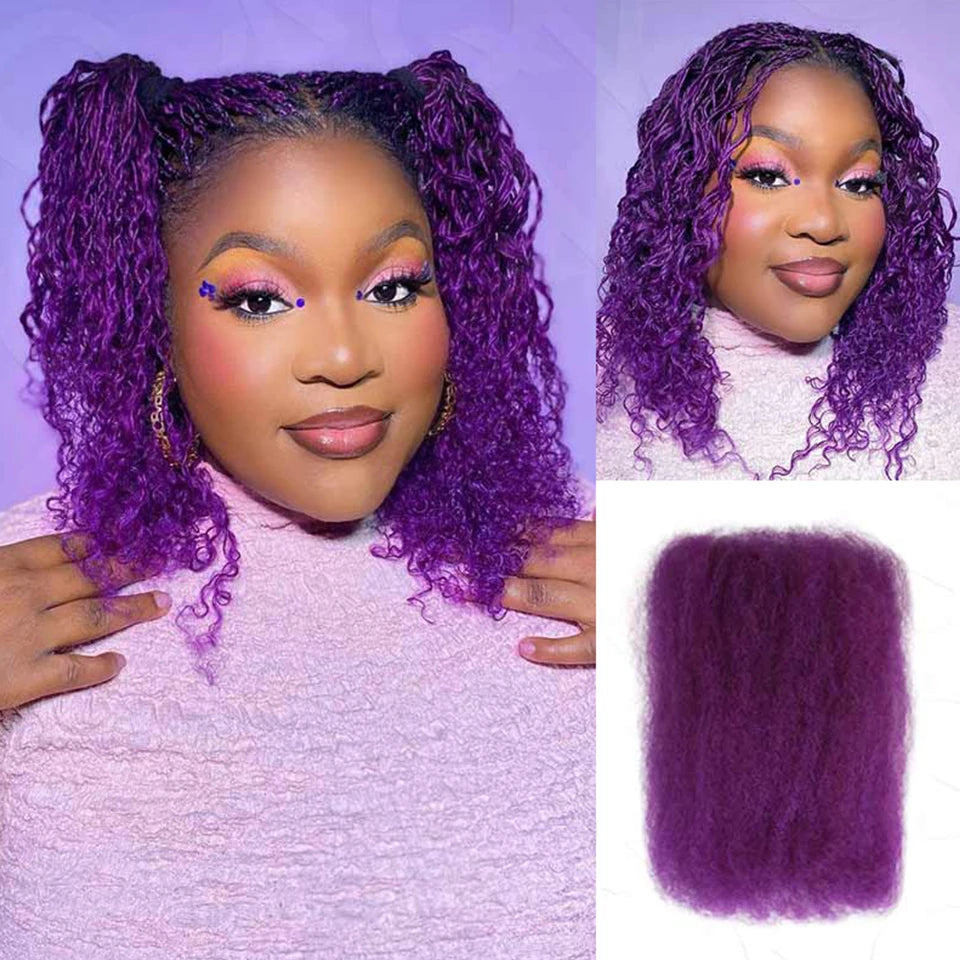 Black Pearl Peruvian Kinky Curly Hair - 100% Remy Human Hair Bulk Braiding Bundles