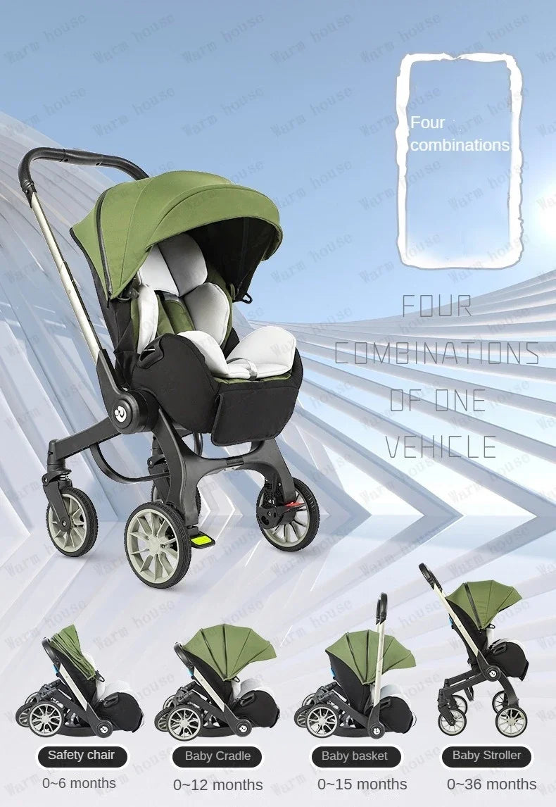 2025 New 4-in-1 Baby Stroller — Luxury Foldable Multifunctional Carriage & Portable Pram
