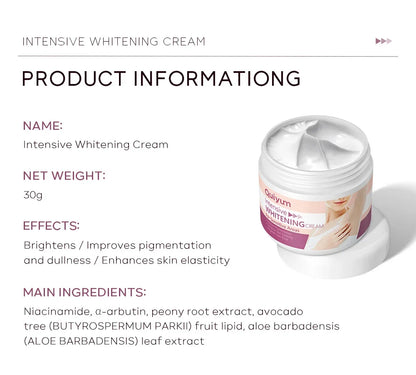 Whitening Cream for Dark Skin – Underarm, Armpit & Intimate Area Lightening Moisturizer, Korean Brightening Skincare for Women
