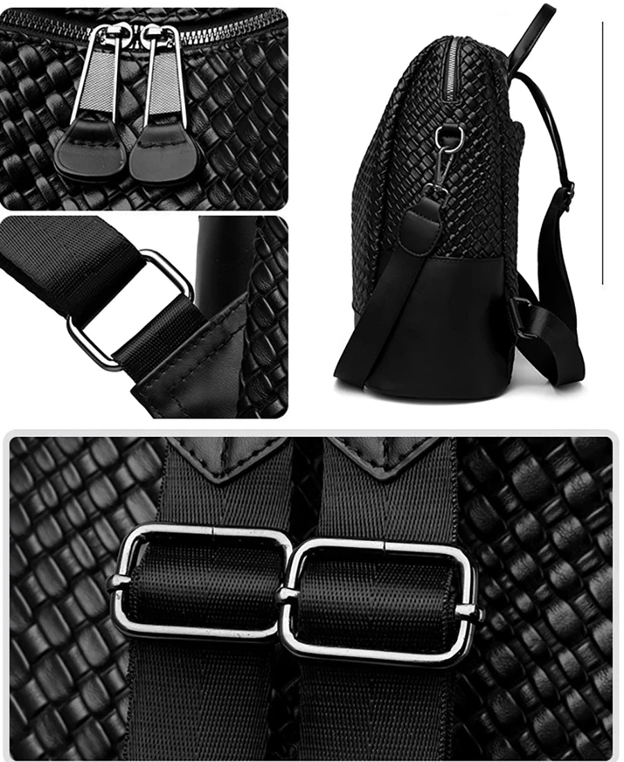 Luxury Women's Designer Backpack - High-Quality Leather, Large Capacity, Multifunctional Travel Mochila for Girls