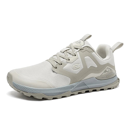 HOBIBEAR Unisex Hiking Sneakers - Lace-Up Artificial Leather Walking Shoes for Outdoor Adventures and Travel