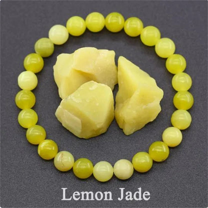 8MM Natural Epidote Zoisite & Lava Stone Bead Bracelet - Tiger Eye & Quartz Jewelry for Women