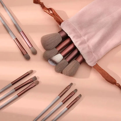 13 PCS Makeup Brushes Set - Eye Shadow Foundation, Cosmetic Brush for Eyeshadow, Blush, Beauty Soft Make Up Tools with Bag