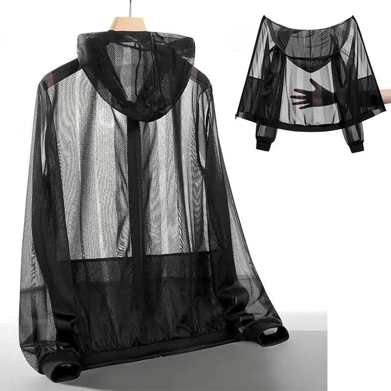 UPF 50+ UV Protection Jacket - Lightweight Hooded Outdoor Sportswear for Men