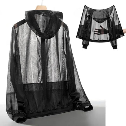 UPF 50+ UV Protection Jacket - Lightweight Hooded Outdoor Sportswear for Men
