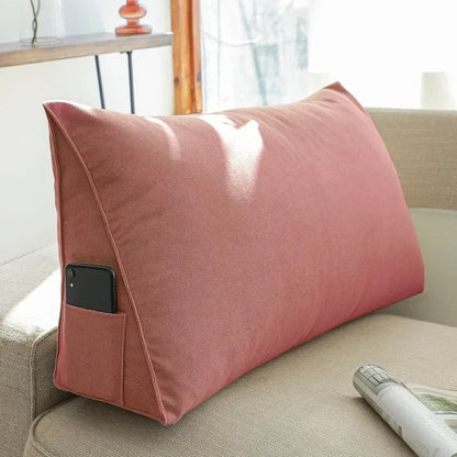 OTAUTAU Triangular Bed Backrest Cushion – Lumbar Support Lounger Pillow for Chair, Bed & Living Room Comfort Decor (KD034)