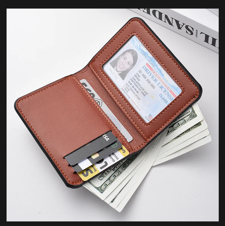 Ultra-Thin Mini PU Leather Credit Card Wallet – High-Quality Vertical Men’s Wallet Holder