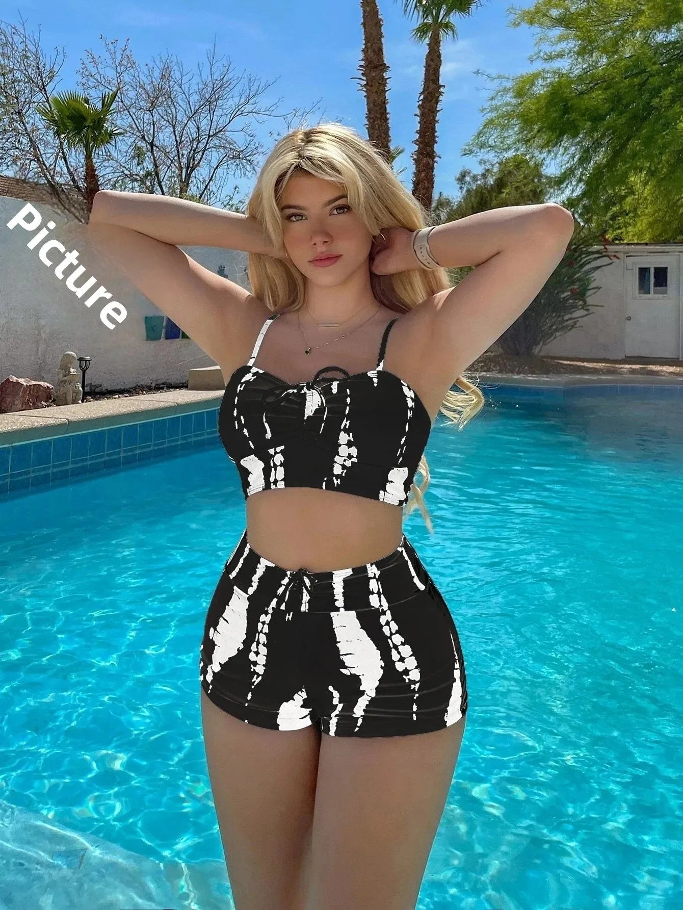 Women’s High Waist Bikini Set - Sexy Two Piece Swimsuit with Trendy Cross Strap Design Beach Swimwear