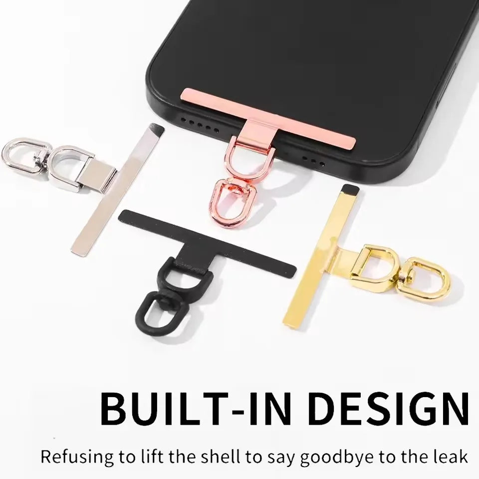 Upgraded 360° Rotatable Metal Phone Tether Tab Clip – Stainless Steel Cellphone Lanyard Patch Safety Connector (1–4 Pcs)